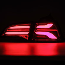 Load image into Gallery viewer, AlphaRex 17-22 Tesla Model 3 PRO-Series LED Tail Lights Jet Black w/Seq Sig 601010 *Discontinued