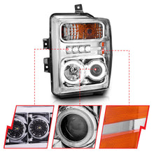 Load image into Gallery viewer, Anzo 2008-2010 Ford F-250 Projector Headlights w/ Halo Chrome (CCFL)