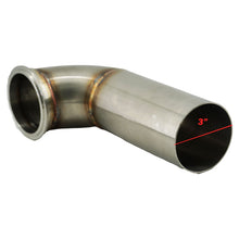 Load image into Gallery viewer, 3" Downpipe V Band Turbo 304 Stainless 90 3.55 inch/90mm OD Exhaust Flange O2 Bung Garrett Turbo