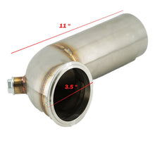Load image into Gallery viewer, 3" Downpipe V Band Turbo 304 Stainless 90 3.55 inch/90mm OD Exhaust Flange O2 Bung Garrett Turbo