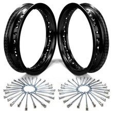 Load image into Gallery viewer, 2 Pit Bike Rims 10 inch 28 Hole + Spokes