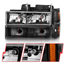 Load image into Gallery viewer, ANZO 88-98 Chevrolet C1500 Crystal Headlights Black 111505