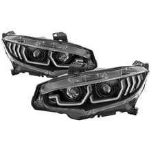Load image into Gallery viewer, Spyder 16-18 Honda Civic 4Dr w/LED Seq Turn Sig Lights Proj Headlight - Black - PRO-YD-HC16-SEQ-BK 5086099
