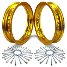 Load image into Gallery viewer, 2 Pit Bike Rims 10 inch 28 Hole + Spokes