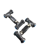 Load image into Gallery viewer, NNR Front Upper Camber Arms Nissan 300ZX / R32GTR Polished Silver with Blue Bushing Ends
