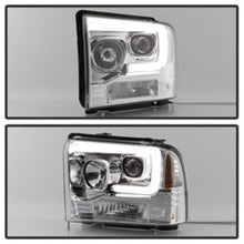 Load image into Gallery viewer, Spyder 05-07 Ford F250/350/450 SD Ver 2 Proj Headlights - Light Bar DRL - Black PRO-YD-FS05V2-LB-C 5084682