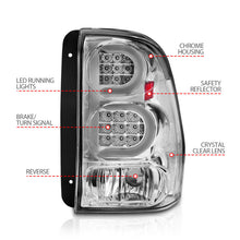 Load image into Gallery viewer, ANZO 2002-2009 Chevrolet Trailblazer LED Tail Lights w/ Light Bar Chrome Housing Clear Lens 311373