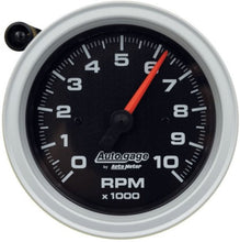 Load image into Gallery viewer, AutoMeter Tachometer Gauge 10K RPM 3 3/4in Pedestal w/Ext. Shift-Light - Black Dial/Black Case 233908