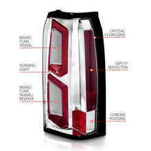 Load image into Gallery viewer, ANZO 2015-2020 Chevrolet Tahoe LED Tail Lights w/ Light Bar Chrome Housing Clear Lens 311376