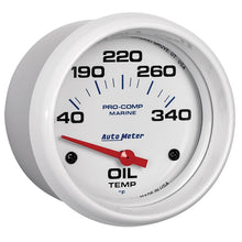 Load image into Gallery viewer, AutoMeter Marine White Air-Core Electric Oil Temperature Gauge 2-5/8in 140-300 Deg F 200765