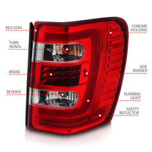 Load image into Gallery viewer, ANZO 1999-2004 Jeep Grand Cherokee LED Tail Lights w/ Light Bar Chrome Housing Red/Clear Lens 311396