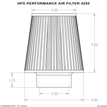 Load image into Gallery viewer, HPS Performance 2.5" Air Filter, 7.25" Length, 4.5" Base, 3.5" Top HPS-4295
