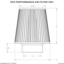 Load image into Gallery viewer, HPS Performance 4" Air Filter, 10.75" Length, 6" Base, 4.5" Top HPS-4301