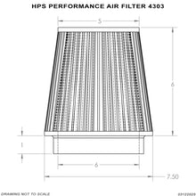Load image into Gallery viewer, HPS Performance 6" Air Filter, 7" Length, 7.5" Base, 5" Top HPS-4303