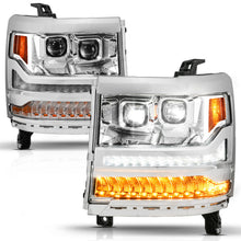 Load image into Gallery viewer, ANZO 16-18 Chevy Silverado 1500 (Factory HID Models ONLY) Full LED Proj Headlights Chrome - Pair 111623A