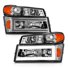 Load image into Gallery viewer, ANZO 04-12 GM Colorado/Canyon/I-Series Crystal Headlights - w/ Light Bar Chrome Housing 4pcs 111559