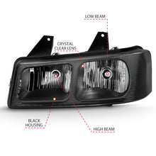 Load image into Gallery viewer, ANZO 2003-2017 Chevy Express Crystal Headlight Black 111474