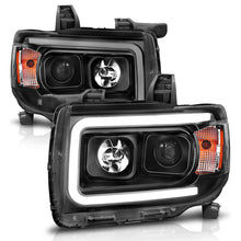Load image into Gallery viewer, Anzo GMC Canyon 15-18 Projector Plank Style Headlight Black W/ Amber