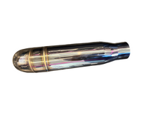 Load image into Gallery viewer, SPDZ1 Universal 3" to 4" VIP Exhaust Tips "Blast Pipes" Style - Single - Turn Down - Stainless Tip