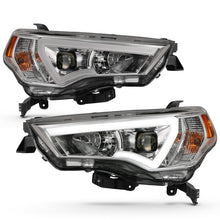 Load image into Gallery viewer, ANZO 14-18 Toyota 4 Runner Plank Style Projector Headlights Chrome w/ Amber 111417
