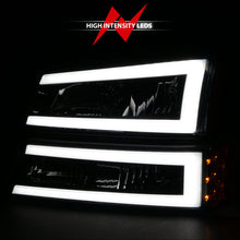 Load image into Gallery viewer, ANZO 2003-2006 Chevrolet Silverado 1500 Crystal Headlights w/ Light Bar Black Housing 111501