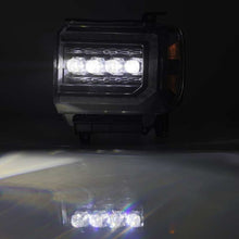 Load image into Gallery viewer, AlphaRex 14-18 GMC Sierra NOVA LED Proj Headlights Plank Style Black w/Activ Light/Seq Signal/DRL 880617 *Discontinued