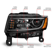 Load image into Gallery viewer, Anzo 2014-2015 Jeep Grand Cherokee Projector Headlights w/ Plank Style Desi