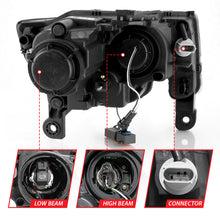 Load image into Gallery viewer, ANZO 2017-2018 Jeep Grand Cherokee Projector Headlights w/ Plank Style Switchback - Chrome w/ Amber 111419