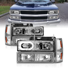 Load image into Gallery viewer, ANZO 88-98 Chevrolet C1500 Crystal Headlights Chrome Housing w/ Signal and Side Marker Lights 111508
