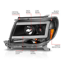 Load image into Gallery viewer, ANZO 05-09 Toyota Tacoma Projector Light Bar Style Headlights w/ C Light Bar 111517