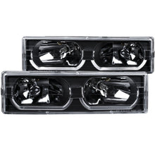 Load image into Gallery viewer, Anzo 1988-1998 Chevrolet C1500 Crystal Headlights Black w/ Low - Brow