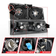 Load image into Gallery viewer, ANZO 2003-2006 Chevrolet Silverado 1500 Crystal Headlights w/ Light Bar Black Housing 111501