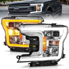 Load image into Gallery viewer, ANZO 2018-2020 Ford F-150 Projector Headlight w/Plank Style Switchback Chrome Housing 111510
