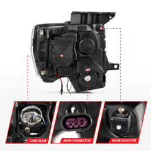 Load image into Gallery viewer, Anzo Ford F-150 09-14 Projector Switchback Headlights U-Bar Black W/ Amber