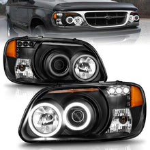 Load image into Gallery viewer, Anzo 1995-2001 Ford Explorer Projector Headlights w/ Halo Black 1 pc