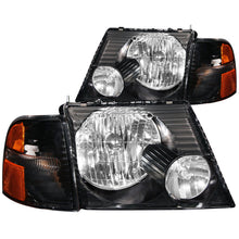 Load image into Gallery viewer, Anzo 2002-2005 Ford Explorer Crystal Headlights Black w/ Corner Lights 2pc