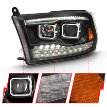Load image into Gallery viewer, ANZO 2009-2018 Dodge Ram 1500 Projector H.L. Switchback Black Amber 111441