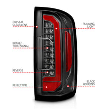 Load image into Gallery viewer, ANZO 15-21 Chevrolet Colorado Full LED Tail Lights w/ Red Lightbar Black Housing Clear Lens 311432
