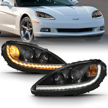 Load image into Gallery viewer, ANZO 2005-2013 Chevy Corvette Projector Plank Style Switchback H.L. Black Amber 121553
