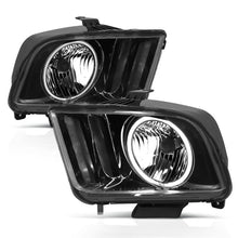 Load image into Gallery viewer, Anzo 2005-2009 Ford Mustang Crystal Headlights w/ Halo Black (CCFL)