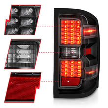 Load image into Gallery viewer, ANZO 15-19 Chevy Silverado 2500HD/3500HD (Factory Halogen Only) LED Tail Lights Black w/Clear Lens 311423