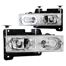 Load image into Gallery viewer, Anzo Chrome Led Halo Crystal Headlights 1992-1999 Chevy Suburban