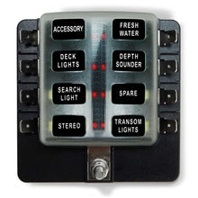 Load image into Gallery viewer, 8 Way Standard LED Circuit Blade Fuse Box