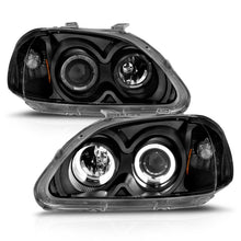 Load image into Gallery viewer, Anzo 1996-1998 Honda Civic Projector Headlights w/ Halo Black