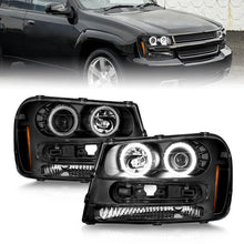 Load image into Gallery viewer, ANZO 02-09 Chevrolet Trailblazer (Will Not Fit 06-09 LT) Projector Headlights w/Halo Black Housing 111572