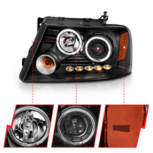 Load image into Gallery viewer, Anzo 2004-2008 Ford F-150 Projector Headlights w/ Halo and LED Black G2