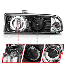 Load image into Gallery viewer, Anzo 1998-2005 Chevrolet S-10 Projector Headlights w/ Halo Black