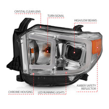 Load image into Gallery viewer, ANZO 14-17 Toyota Tundra Plank Style Projector Headlights Chrome w/ Amber 111415