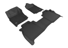 Load image into Gallery viewer, 3D MAXpider 2016-2019 Nissan Titan Crew Cab Kagu 1st &amp; 2nd Row Floormats - Black L1NS08501509