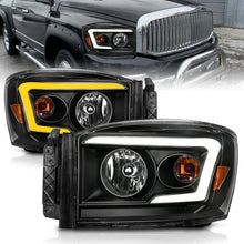 Load image into Gallery viewer, Anzo 06-09 Dodge RAM 1500/2500/3500 Headlights Black Housing/Clear Lens (w/Switchback Light Bars) 111526